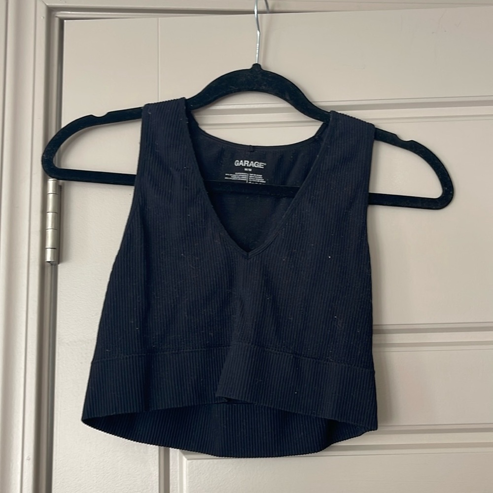 Garage Cropped black tank top